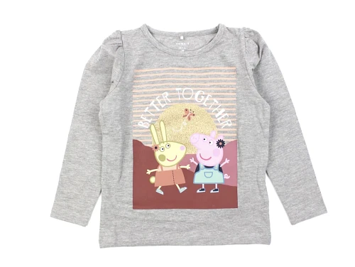 Name It grey melange Gurli Gris glitter top